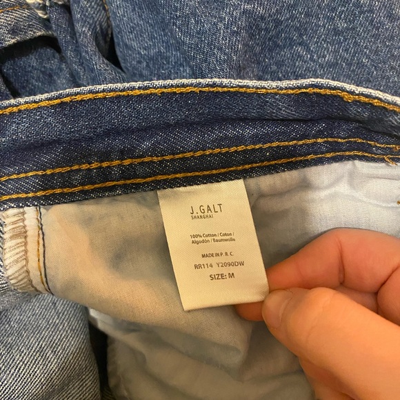 J galt dark wash high waisted skater mid thigh denim short - Picture 4 of 6